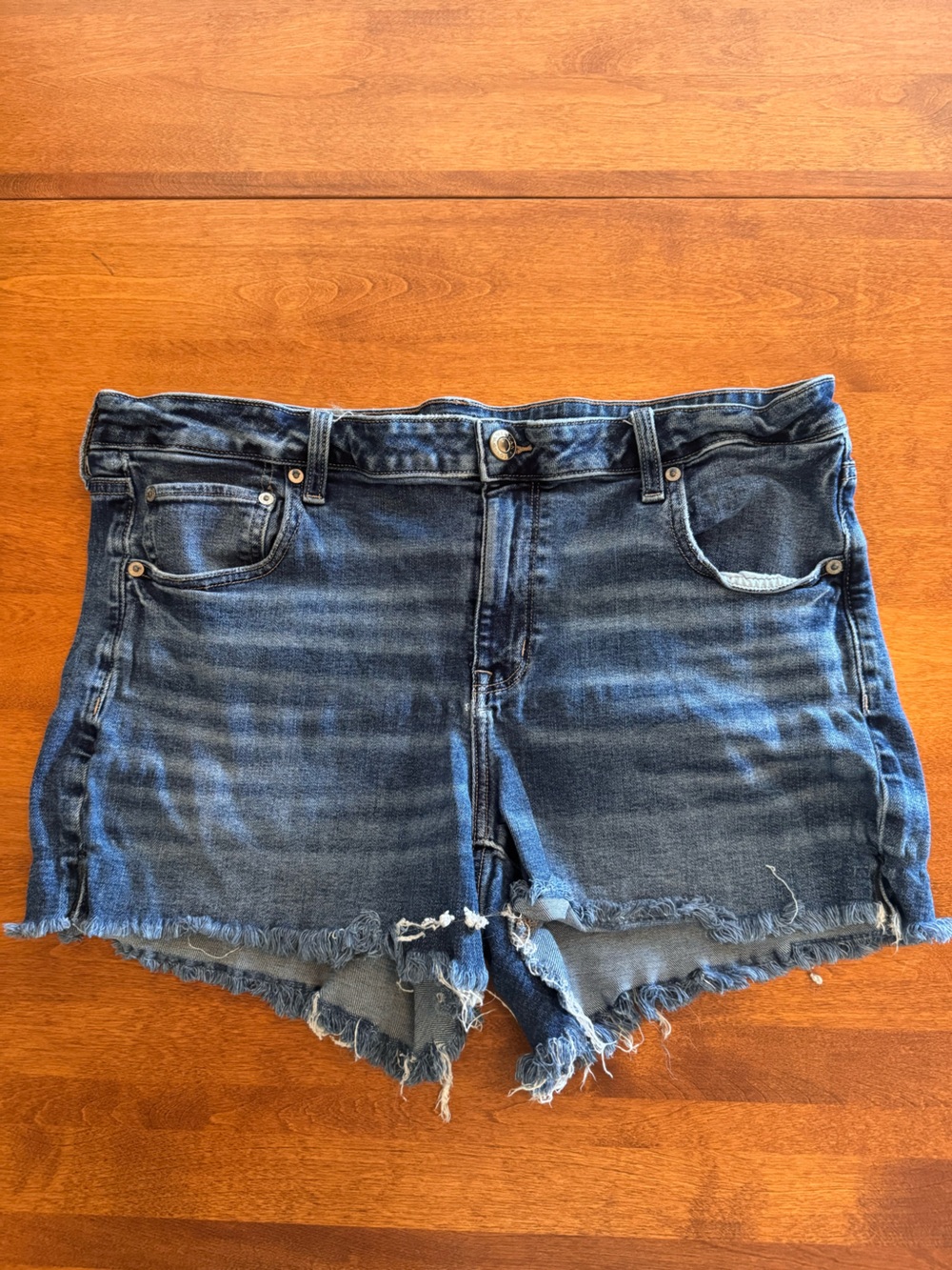 American Eagle Outfitters Dark Blue Denim Cutoff Shorts